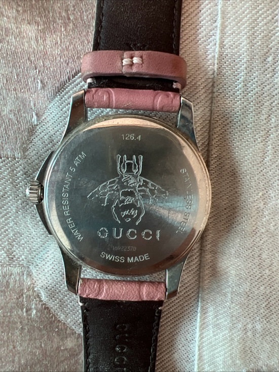 Women Pink Gucci Watch Leather Stainless Steel Swiss Made main image 7